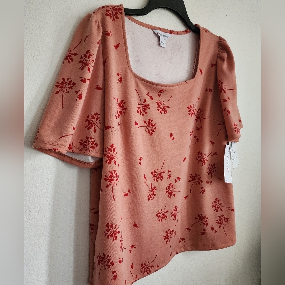 Liz Claiborne Pullover Square Neck Puffed Sleeve Regular Fit Sz XXL (NWT) - Picture 2 of 7
